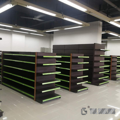 White Slatwall Gondola Shelving Corrosion Free Combinated Freely